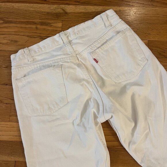 Vintage 80s Levi's 501 White Button-Fly Distressed USA Made Jeans - Men's 31x28 - Picture 4 of 8